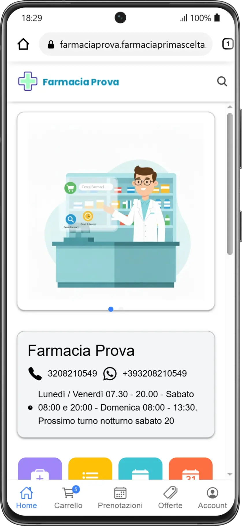 Screenshot Farmacia Prima Scelta